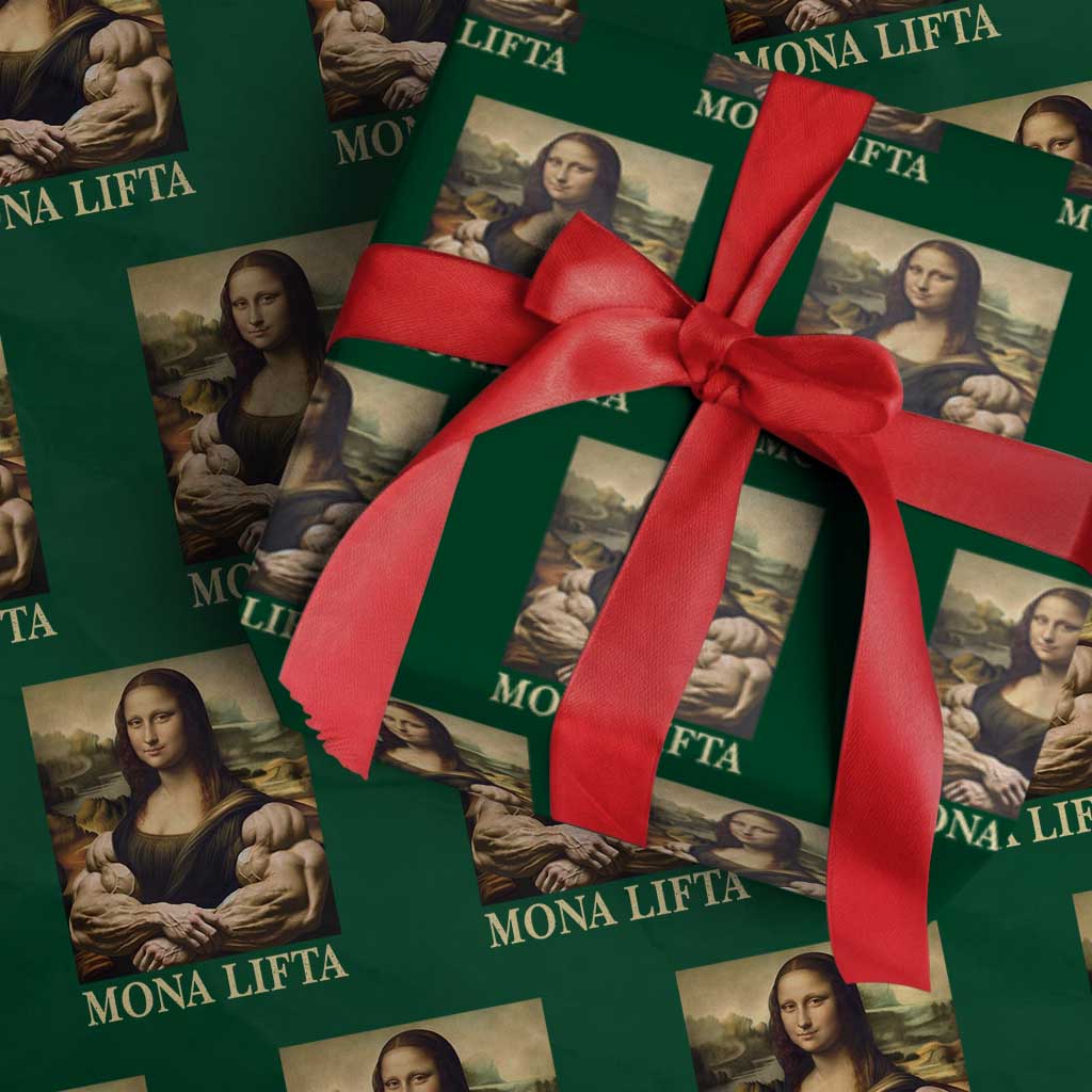 Funny Mona Lifta Muscle Mona Lisa Bodybuilding Fitness Gym Lover Wrapping Paper Roll - Wonder Print Shop