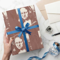 Funny Mona Lisa Wearing Headphones Bass Face Meme Wrapping Paper Roll Funny Classical Fine Art Parody Music Producer Graphic