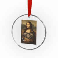 Funny Monalisa Rider Vintage Retro Motorcycle Engine Crystal Glass Ornament - Wonder Print Shop