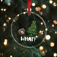 Funny Moo Deng Christmas Crystal Glass Ornament What Santa Cute Hippo Zoo Meme Baby Pygmy Xmas Tree - Wonder Print Shop