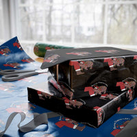 Funny Moo Deng Christmas Wrapping Paper Roll Become Ungovernable Reindeer Xmas Santa - Wonder Print Shop