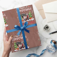 Funny Moo Deng Christmas Wrapping Paper Roll I Want A Hippopotamus For Christmas Santa Baby Pygmy - Wonder Print Shop