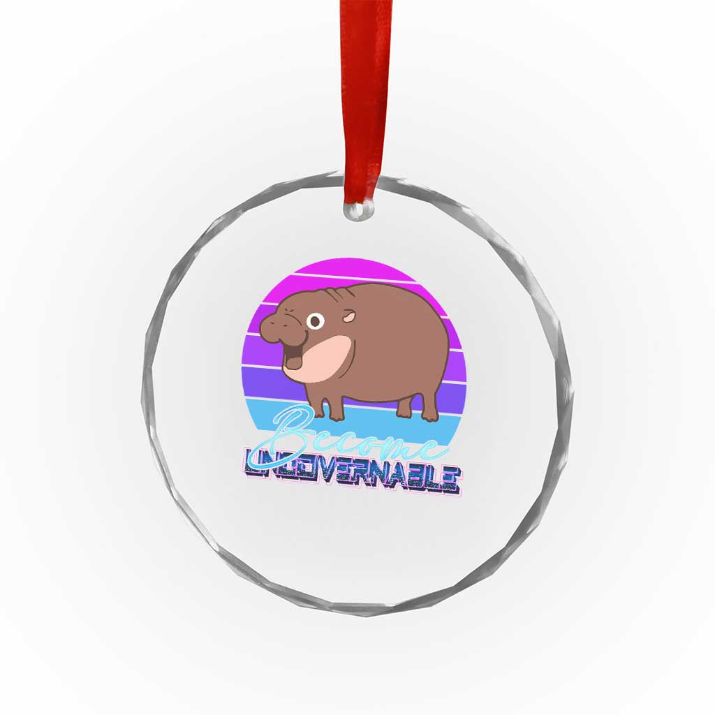 Funny Moo Deng Crystal Glass Ornament Baby Hippo Become Ungovernable TS10