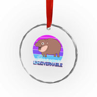 Funny Moo Deng Crystal Glass Ornament Baby Hippo Become Ungovernable TS10