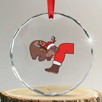Funny Moo-Deng Xmas Crystal Glass Ornament MooDengMas Xmas Baby Pygmy Hippo Cute Zoo For Family Tee TS10