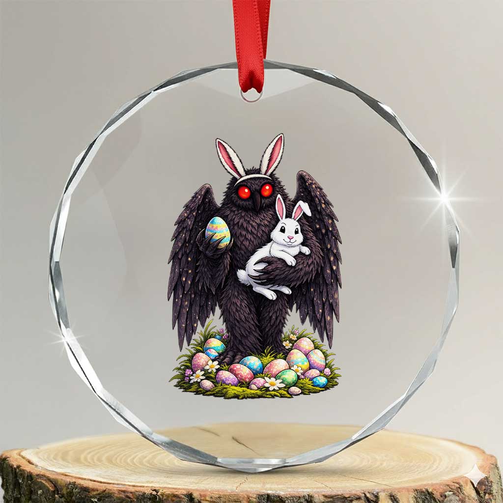 Funny Mothman Bunny Ears Crystal Glass Ornament Point Pleasant Cryptid Lover Gift