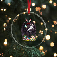Funny Mothman Bunny Ears Crystal Glass Ornament Point Pleasant Cryptid Lover Gift