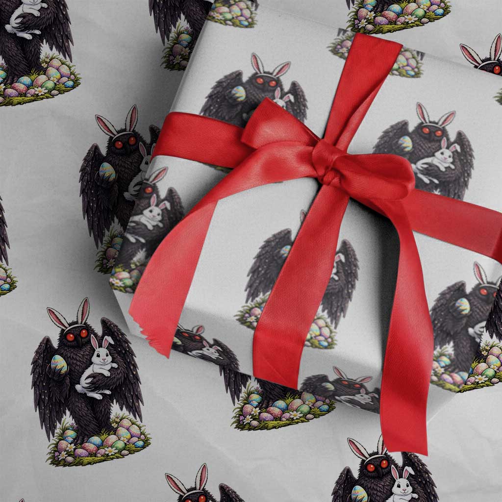 Funny Mothman Bunny Ears Wrapping Paper Roll Point Pleasant Cryptid Lover Gift