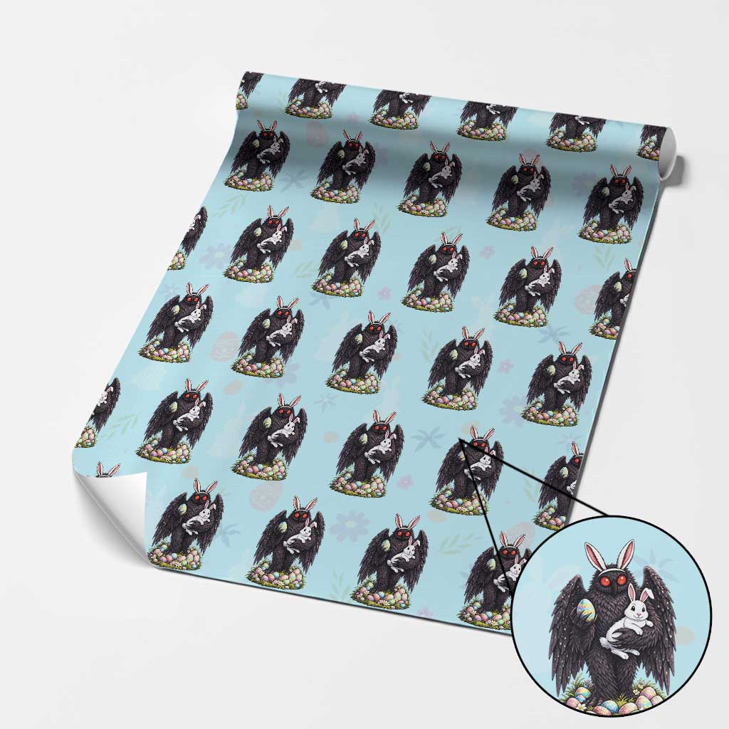 Funny Mothman Bunny Ears Wrapping Paper Roll Point Pleasant Cryptid Lover Gift