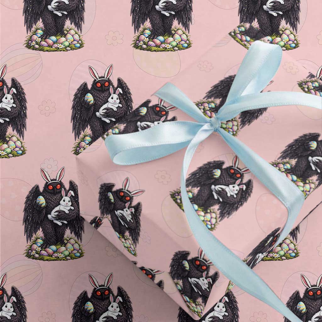 Funny Mothman Bunny Ears Wrapping Paper Roll Point Pleasant Cryptid Lover Gift