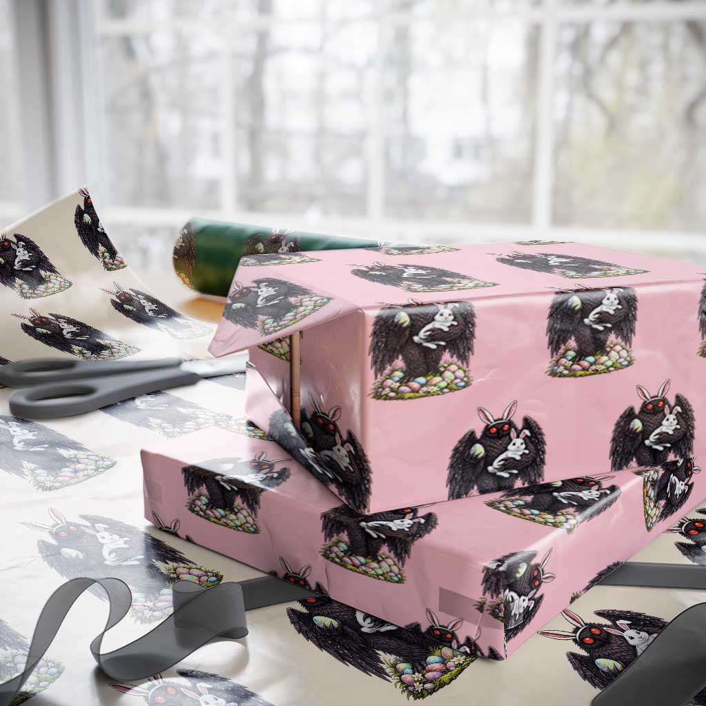 Funny Mothman Bunny Ears Wrapping Paper Roll Point Pleasant Cryptid Lover Gift