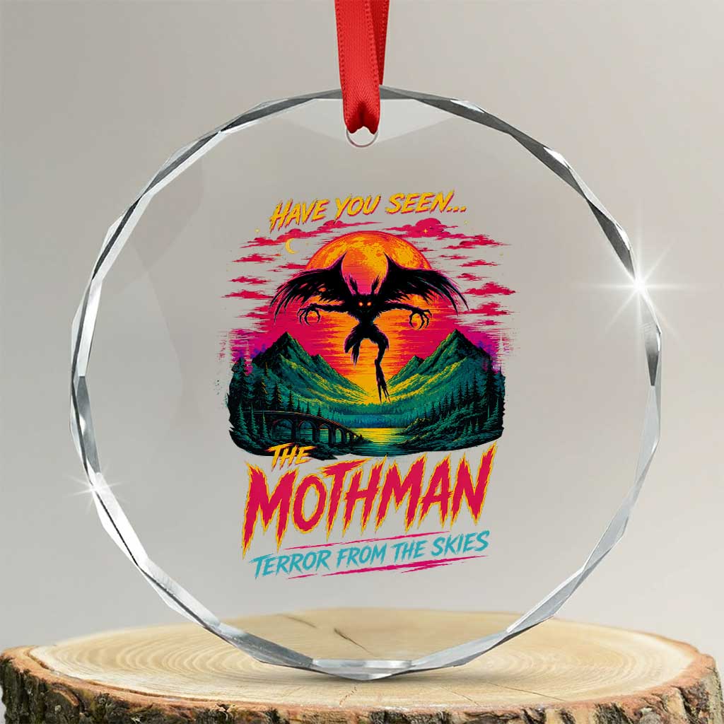 Funny Mothman Crystal Glass Ornament Have You Seen The Mothman Terror From The Skies Cryptid Legends