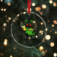 Funny Mothman Crystal Glass Ornament St Patricks Day Cryptid Gift