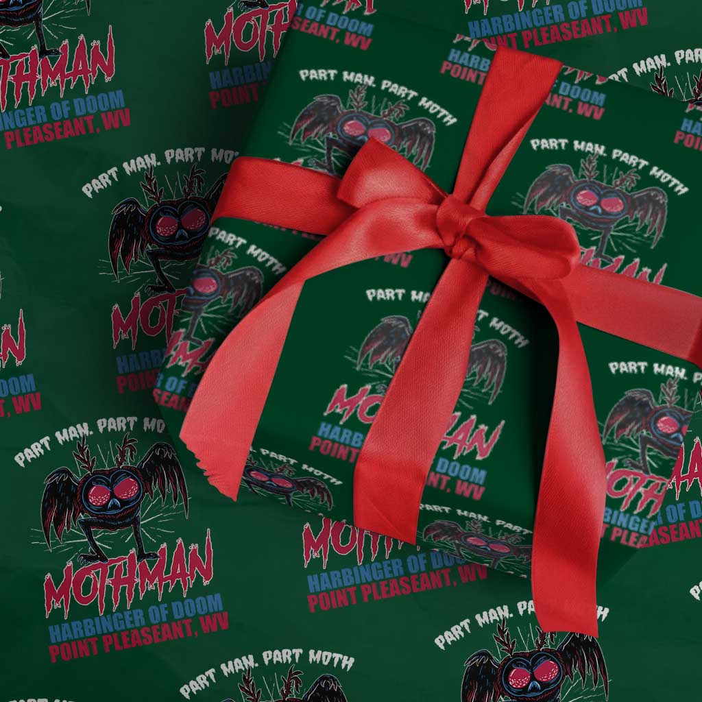 Funny Mothman Wrapping Paper Roll Part Man Part Moth Harbinger Of Doom Point Pleasent WV