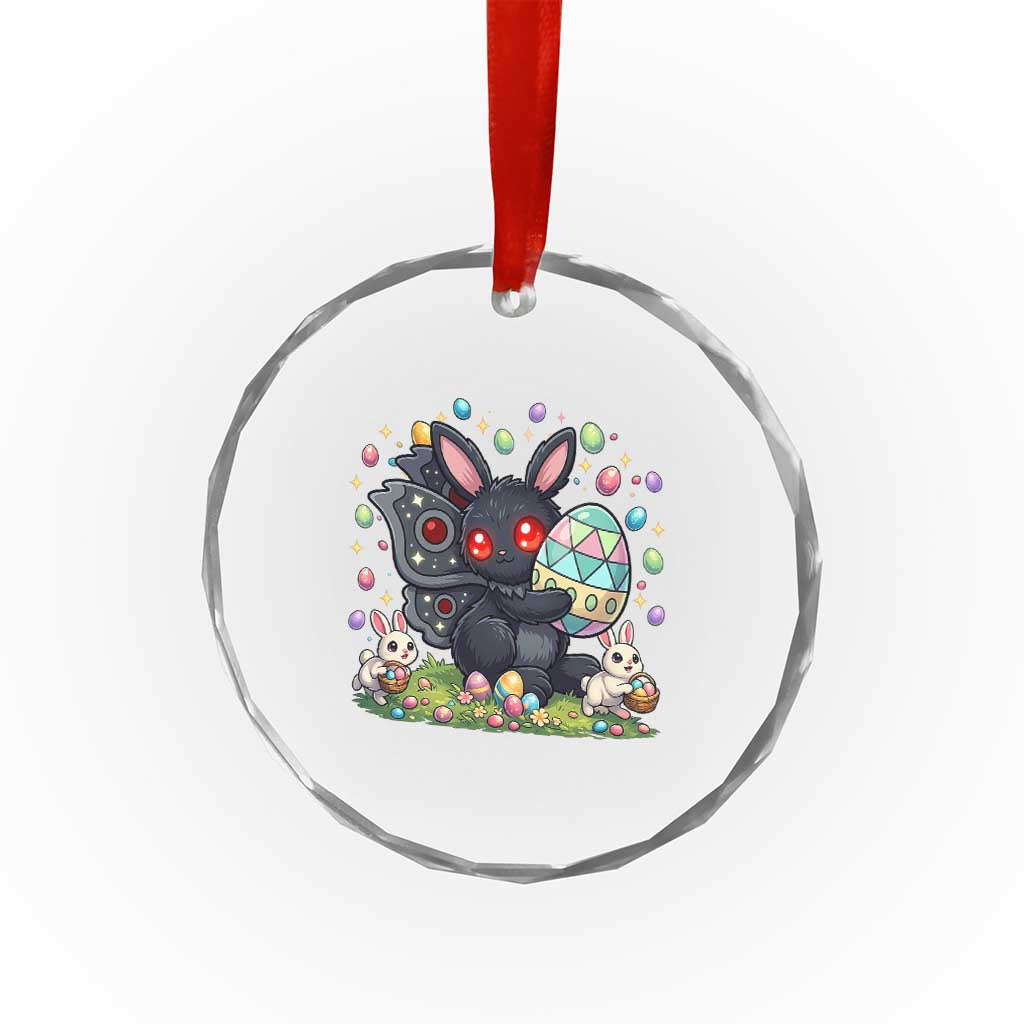Funny Mothman Easter Bunny Ears Crystal Glass Ornament Cryptid Lover Gift