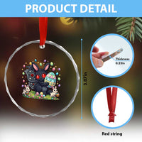 Funny Mothman Easter Bunny Ears Crystal Glass Ornament Cryptid Lover Gift