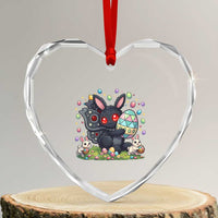 Funny Mothman Easter Bunny Ears Heart Crystal Glass Ornament Cryptid Lover Gift
