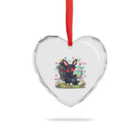 Funny Mothman Easter Bunny Ears Heart Crystal Glass Ornament Cryptid Lover Gift