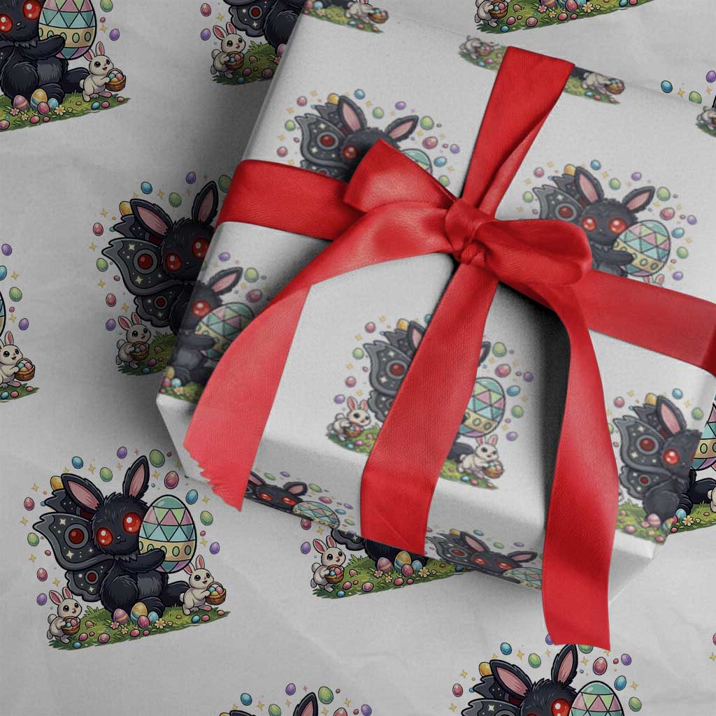 Funny Mothman Easter Bunny Ears Wrapping Paper Roll Cryptid Lover Gift