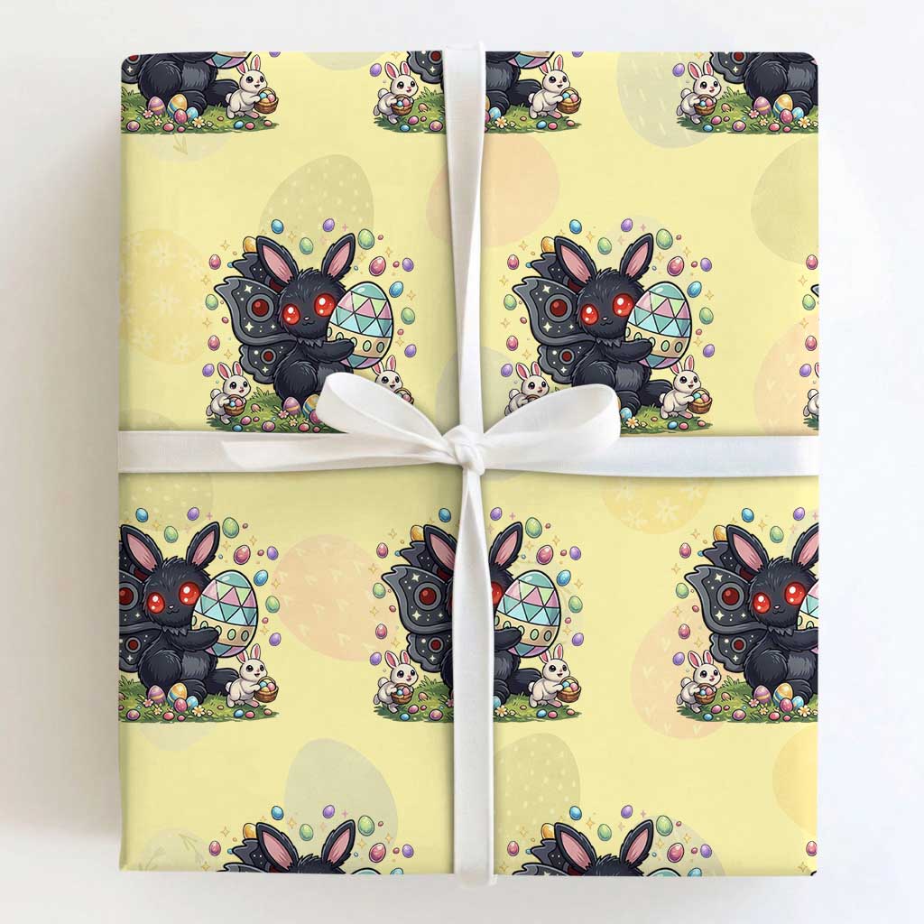 Funny Mothman Easter Bunny Ears Wrapping Paper Roll Cryptid Lover Gift