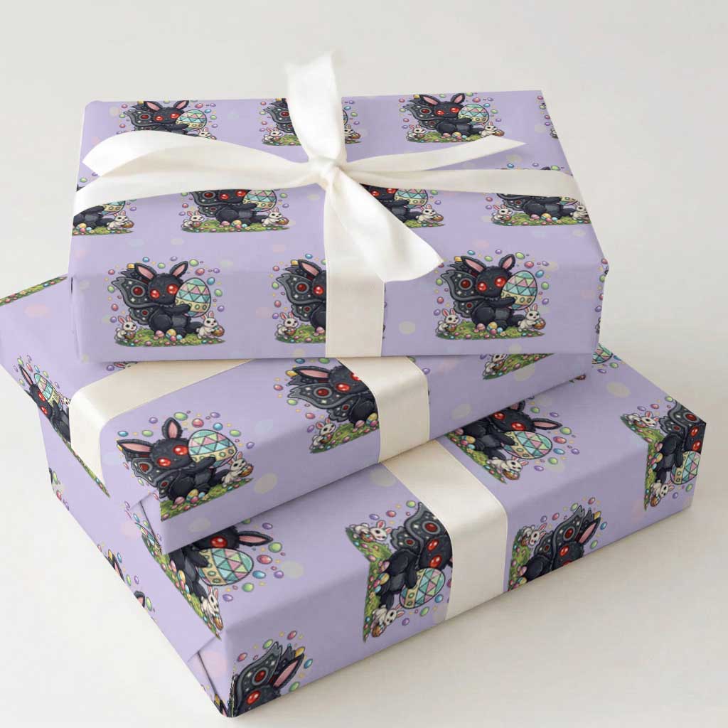 Funny Mothman Easter Bunny Ears Wrapping Paper Roll Cryptid Lover Gift