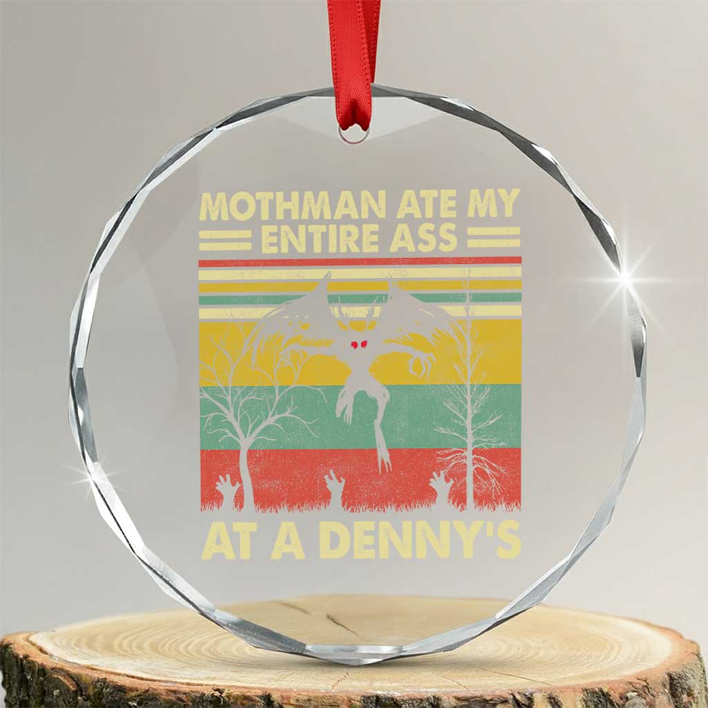 Funny Mothman Eat My Entire Ass Crystal Glass Ornament Vintage Cryptid Funny Mothman Meme - Wonder Print Shop
