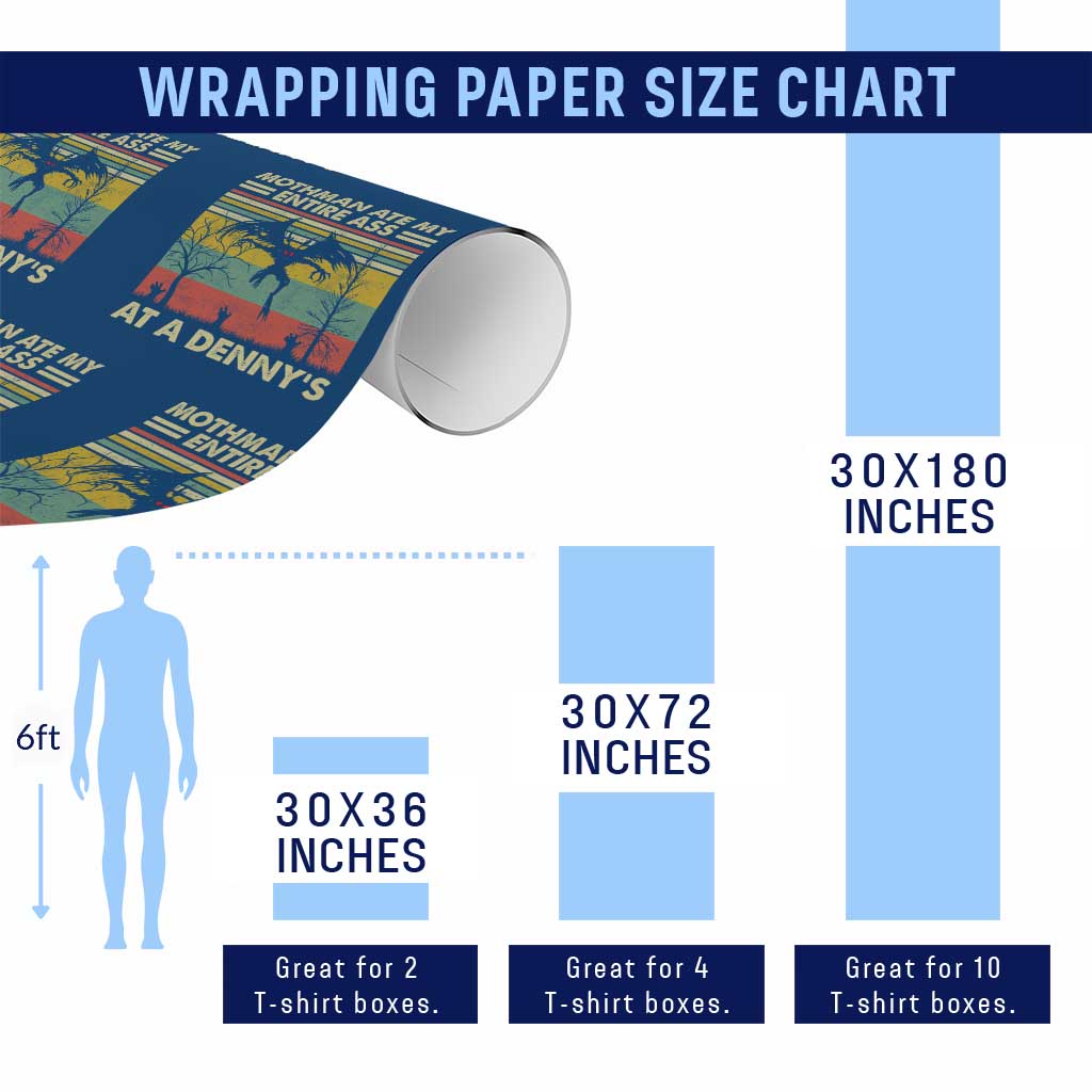 Funny Mothman Eat My Entire Ass Wrapping Paper Roll Vintage Cryptid Funny Mothman Meme - Wonder Print Shop