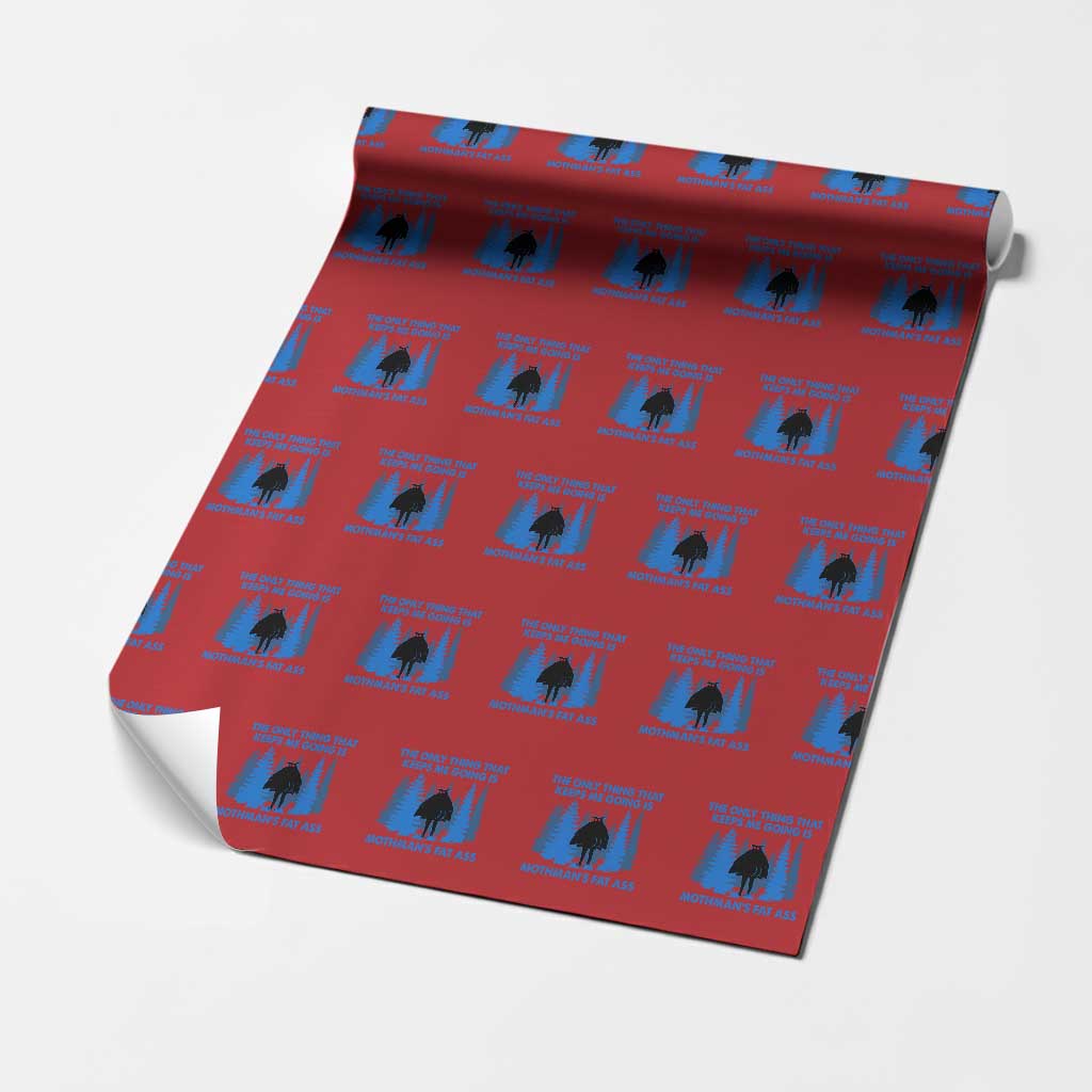Funny Mothman Fat Ass Wrapping Paper Roll Vintage Cryptid Funny Moth Man Meme - Wonder Print Shop