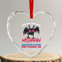 Funny Mothman Heart Crystal Glass Ornament Part Man Part Moth Harbinger Of Doom Point Pleasent WV - Wonder Print Shop