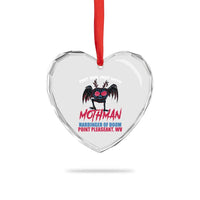 Funny Mothman Heart Crystal Glass Ornament Part Man Part Moth Harbinger Of Doom Point Pleasent WV - Wonder Print Shop