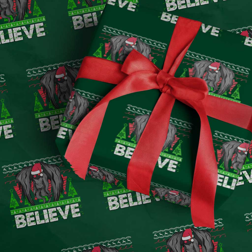 Funny Mothman Santa Wrapping Paper Roll Believe Merry Mothmas