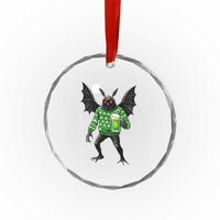 Funny Mothman St Patricks Day Crystal Glass Ornament Gift For Cryptid Lovers