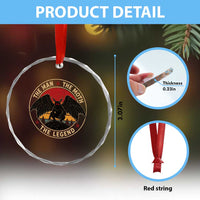 Funny Mothman The Man The Moth The Legend Crystal Glass Ornament Retro Folklore Creepy Cryptid