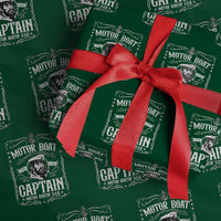 Funny Motor Boat Captain Wrapping Paper Roll Pontoon Boating Motor Boatin Lake - Wonder Print Shop