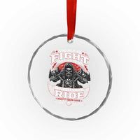 Funny Motorcycle Grandpa Crystal Glass Ornament Too Old To Fight Too Slow To Run But I Can Still Ride Pretty Darn Good