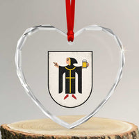 Funny Munich Oktoberfest Munchen Coat of Arms Heart Crystal Glass Ornament Münchner Kindl Beer Drinking
