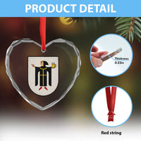 Funny Munich Oktoberfest Munchen Coat of Arms Heart Crystal Glass Ornament Münchner Kindl Beer Drinking