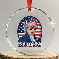 Funny Murica Thomas Jefferson Crystal Glass Ornament Founding Father Gift