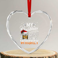 Funny My Christmas Spirit Is Whiskey Heart Crystal Glass Ornament Holiday Drinking Festive Spirit