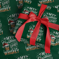 Funny My Christmas Spirit Is Whiskey Wrapping Paper Roll Holiday Drinking Festive Spirit