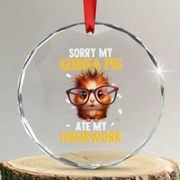 Funny My Guinea Pig Ate My Homework Crystal Glass Ornament Gift For Rodent Lovers - Wonder Print Shop