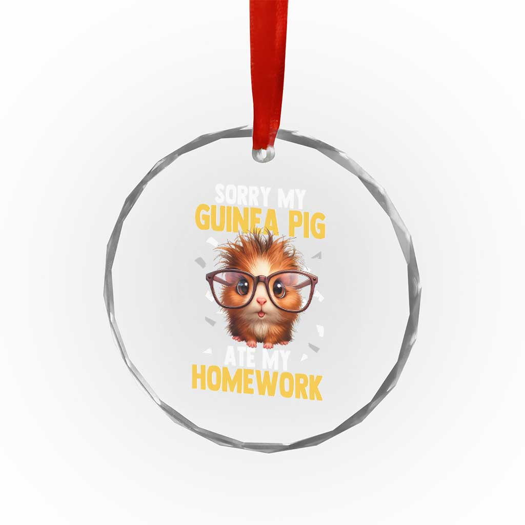 Funny My Guinea Pig Ate My Homework Crystal Glass Ornament Gift For Rodent Lovers - Wonder Print Shop