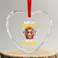 Funny My Guinea Pig Ate My Homework Heart Crystal Glass Ornament Gift For Rodent Lovers - Wonder Print Shop
