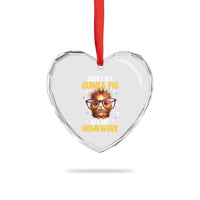 Funny My Guinea Pig Ate My Homework Heart Crystal Glass Ornament Gift For Rodent Lovers - Wonder Print Shop