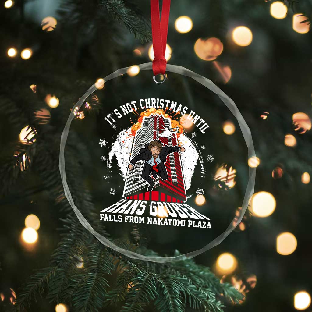 Funny Nakatomi Plaza Crystal Glass Ornament It's Not Xmas Until Hans Gruber Falls From Nakatomi Plaza Explode TS11