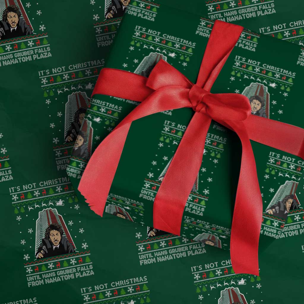 Funny Nakatomi Plaza Wrapping Paper Roll It's Not Xmas Until Hans Gruber Falls