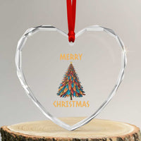 Funny Native American Eagle Feather Xmas Tree Heart Crystal Glass Ornament - Wonder Print Shop