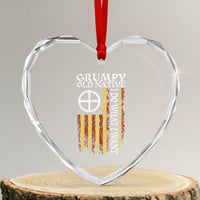 Funny Native American Heart Crystal Glass Ornament Grumpy Old Native I Do What I Want American Flag