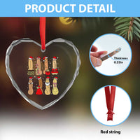 Funny Naughty Christmas Dirty Santa Hat Xmas Adult Humor Heart Crystal Glass Ornament - Wonder Print Shop
