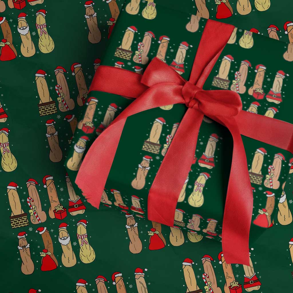 Funny Naughty Christmas Dirty Santa Hat Xmas Adult Humor Wrapping Paper Roll - Wonder Print Shop